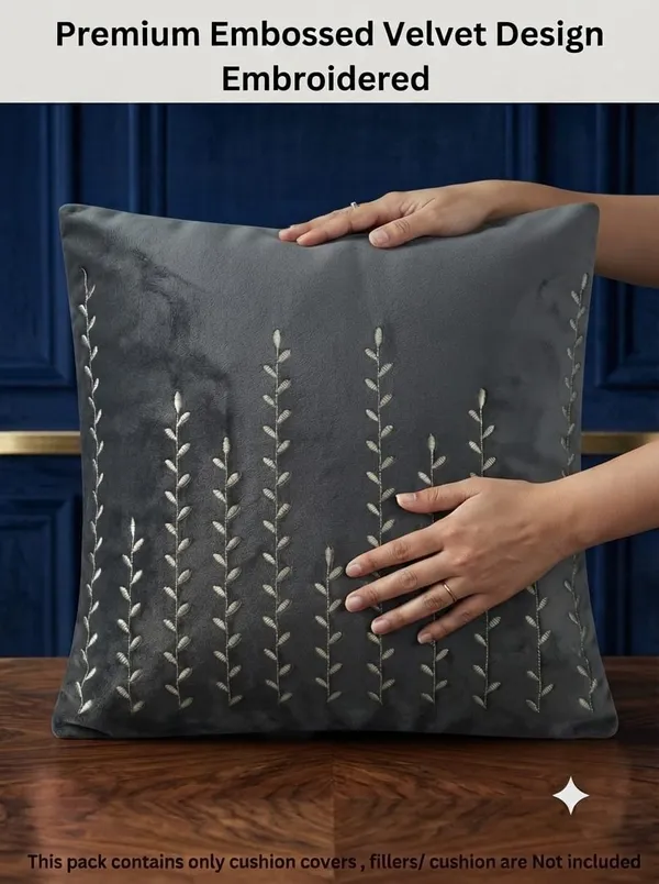 Grey_Velvet_Blend_Embroidered_Cushion_Cover