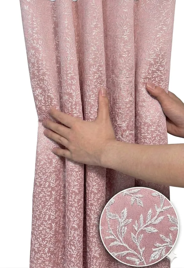 Pink_Floral_Print_Eyelet_Curtain
