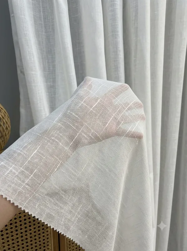 White_Sheer_Textured_Window_Curtain