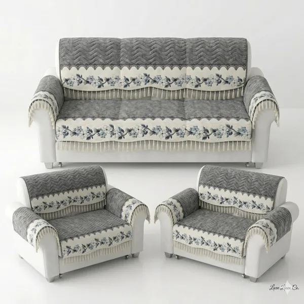 Grey_Velvet_Quilted_Floral_Print_5_Seater_Sofa_Cover_Set