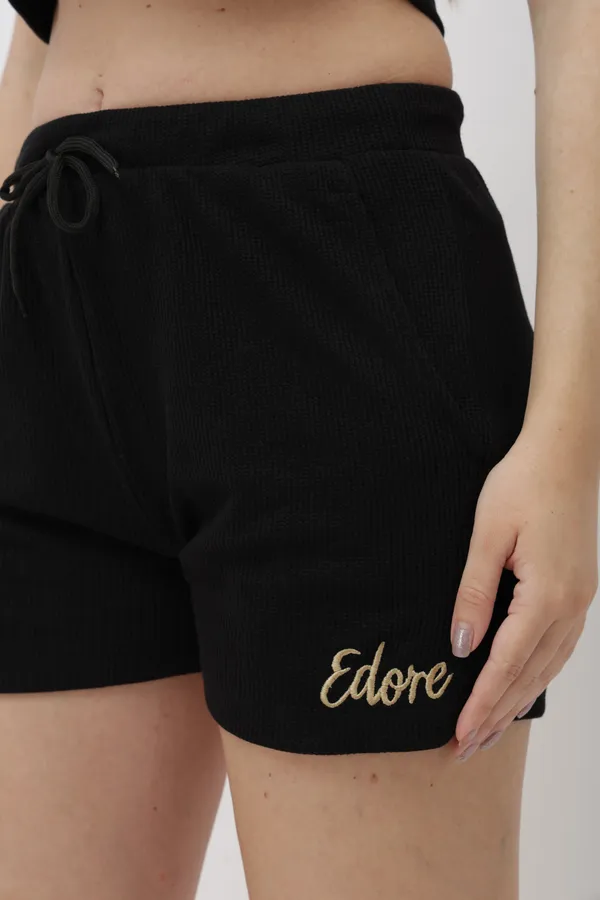 Noa_Black_Ribbed_Shorts