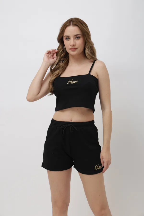 Noa_Black_Ribbed_Shorts