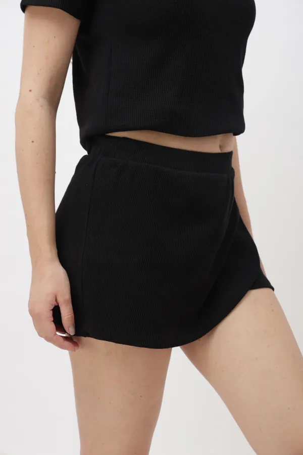 Rein_Black_Ribbed_Skort