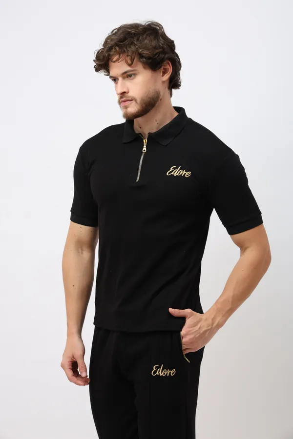 Calder_Men_S_Black_Half_Zip_Polo_T_Shirt
