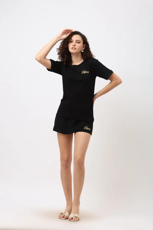 Darin_Black_Folded_Sleeve_T_Shirt