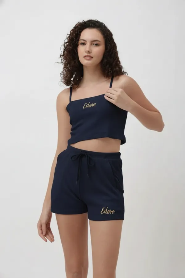 Lior_Navy_Blue_Ribbed_Cami_Crop_Top