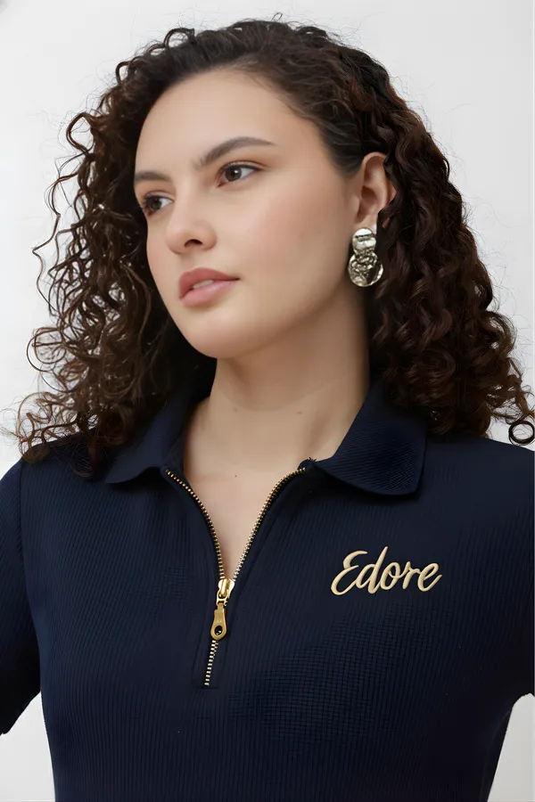 Calder_Women_S_Navy_Blue_Half_Zip_Polo_T_Shirt