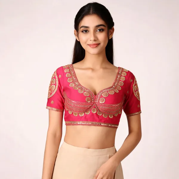 Pink_Khadi_Cotton_Gold_Embroidered_Ethnic_Blouse_For_Women