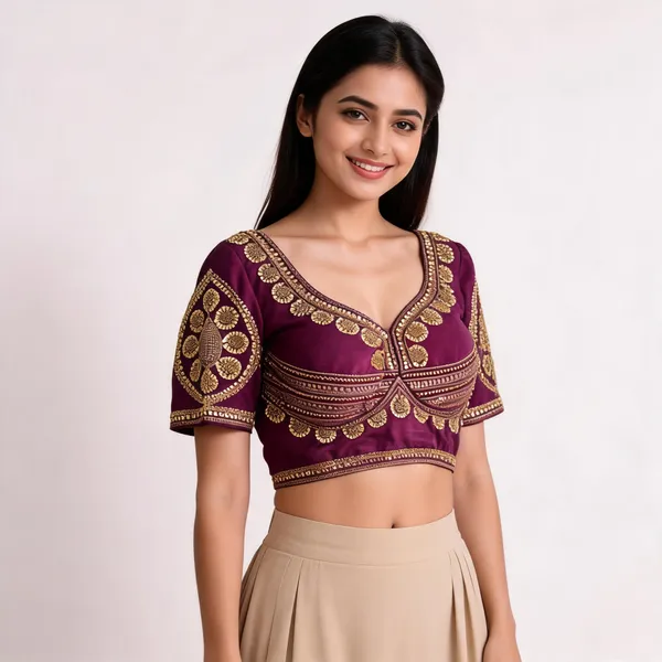Purple_Khadi_Cotton_Embroidered_Sequin_Ethnic_Blouse_For_Women