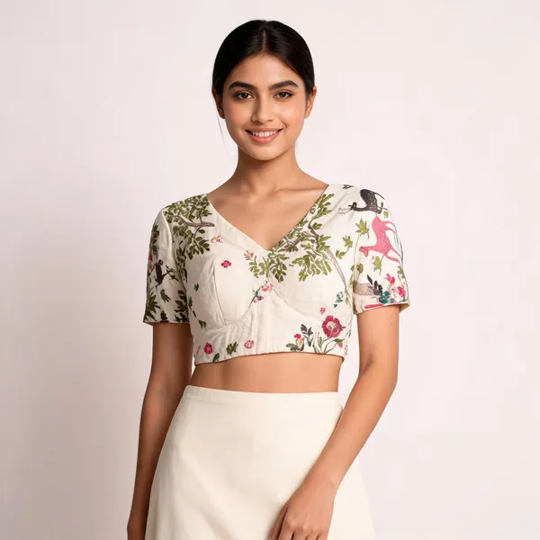 Ivory_Khadi_Cotton_Hand_Embroidered_Pichwai_Folk_Art_Blouse_For_Women