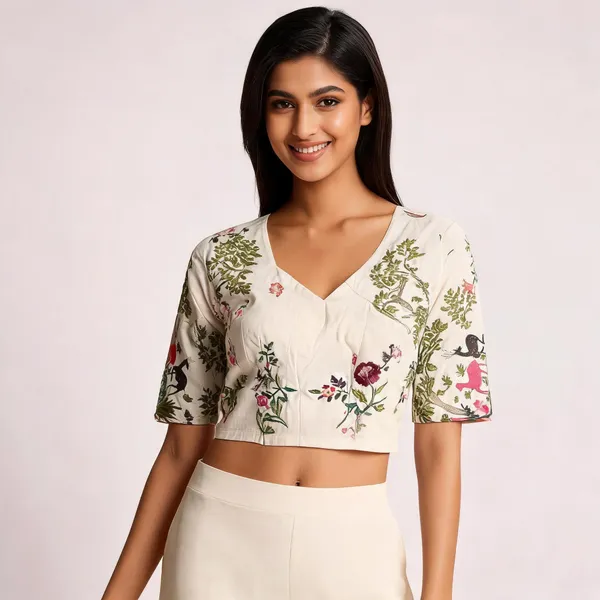 Ivory_Khadi_Cotton_Hand_Embroidered_Pichwai_Folk_Art_Blouse_For_Women