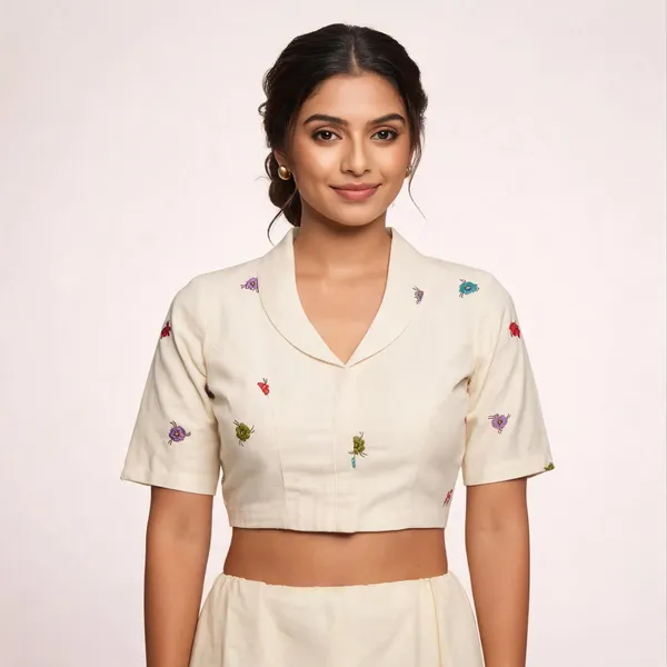 Cream_Khadi_Cotton_Floral_Embroidered_Blouse_For_Women