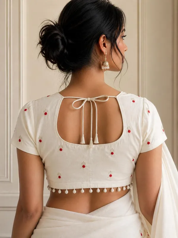 Cream_Khadi_Cotton_Red_Embroidered_Square_Neck_Blouse_For_Women