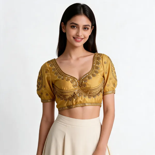 Gold_Khadi_Cotton_Embroidered_Ethnic_Blouse_For_Women