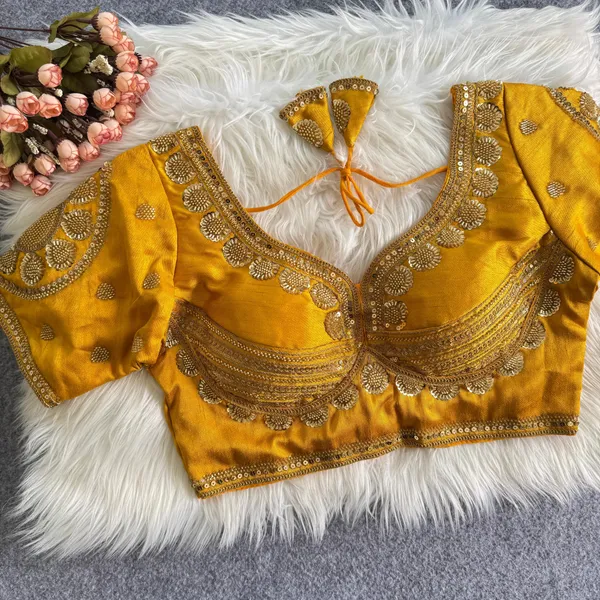 Yellow_Khadi_Cotton_Floral_Embroidered_Puff_Sleeve_Blouse_For_Women