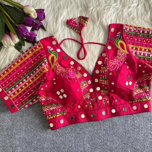 Pink_Khadi_Cotton_Embroidered_Mirror_Work_Ethnic_Blouse_For_Women