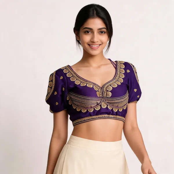 Purple_Khadi_Cotton_Gold_Embroidered_Ethnic_Blouse_For_Women