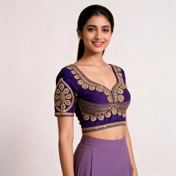 Purple_Khadi_Cotton_Embellished_Ethnic_Blouse_For_Women