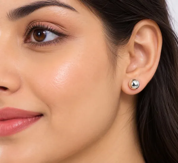 SILVER_Braided_Embellished_Stud_Earrings_for_Women