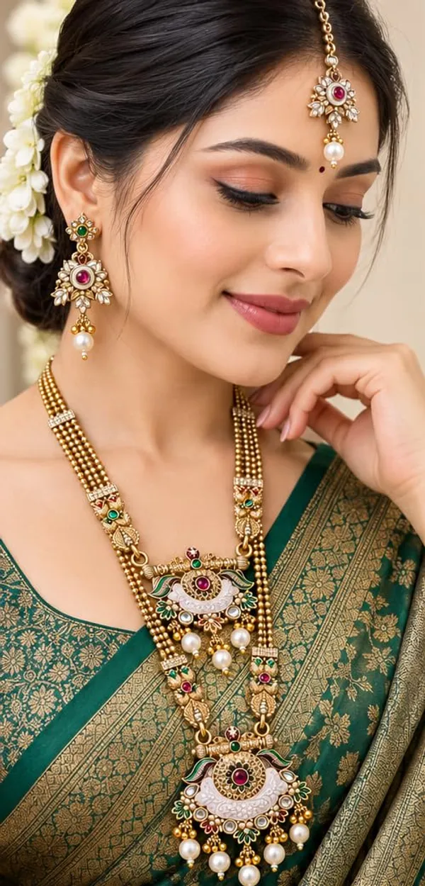 Kundan_Pearl_Necklace_Set_With_Earrings_And_Maang_Tikka