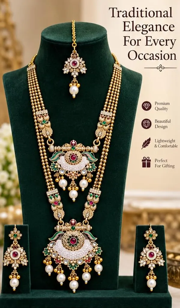 Kundan_Pearl_Necklace_Set_With_Earrings_And_Maang_Tikka