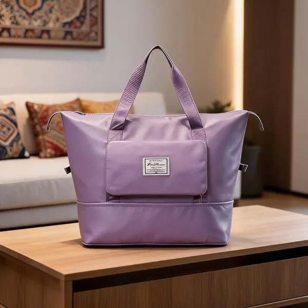 Purple_Leather_Expandable_Travel_Tote_Bag_For_Women