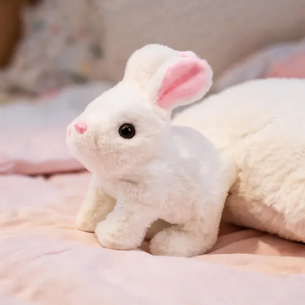 White_Nylon_Plush_Rabbit_Soft_Toy