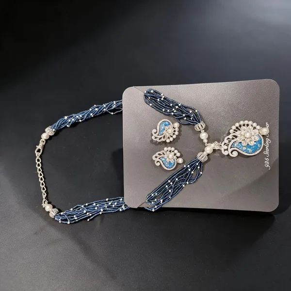 White_925_Silver_Necklace_And_Earrings_Set_For_Jewellery