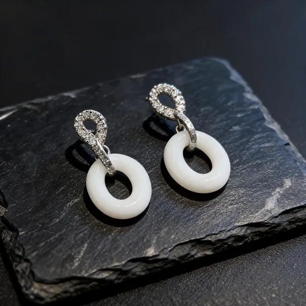 White_925_Silver_Drop_Earrings_For_Jewellery
