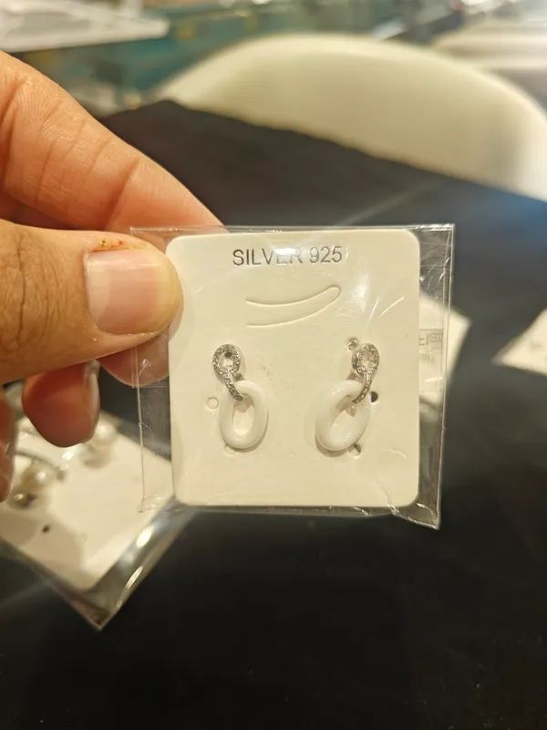 White_925_Silver_Drop_Earrings_For_Jewellery