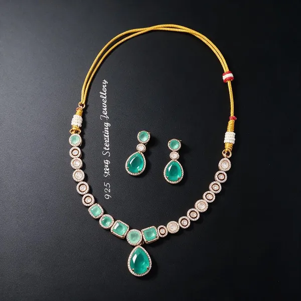 White_925_Silver_Necklace_Set_For_Jewellery