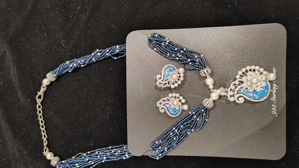 White_925_Silver_Necklace_And_Earrings_Set_For_Jewellery