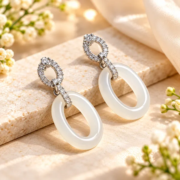 White_925_Silver_Drop_Earrings_For_Jewellery