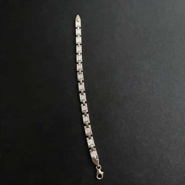 White_925_Silver_Link_Bracelet_For_Jewellery