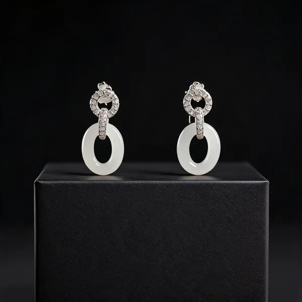 White_925_Silver_Drop_Earrings_For_Jewellery