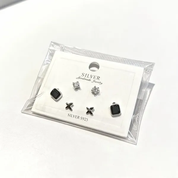 White_925_Silver_Stud_Earrings_Set_For_Jewellery