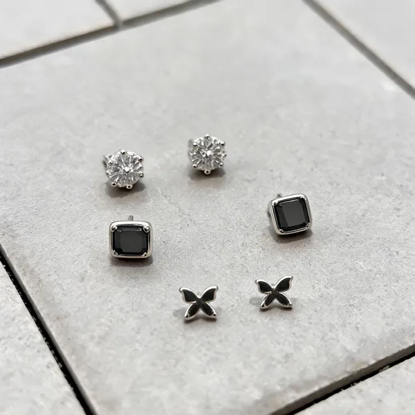 White_925_Silver_Stud_Earrings_Set_For_Jewellery