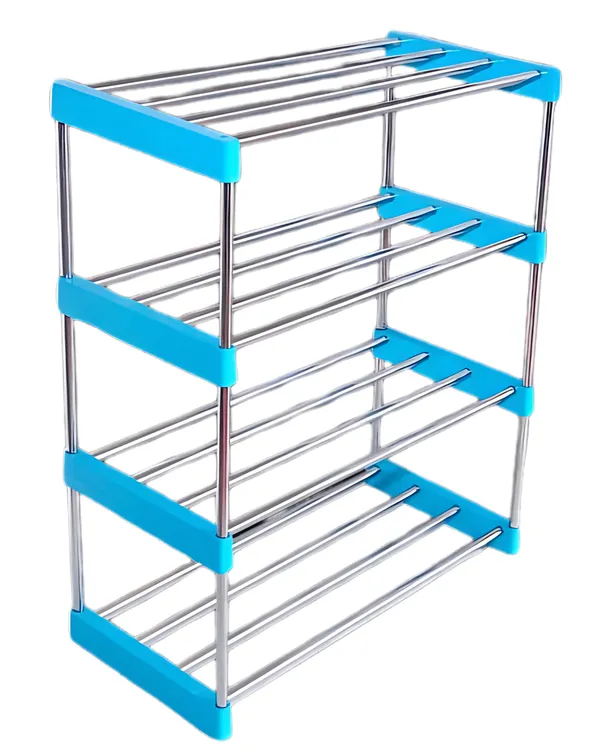 Blue_4-Tier_stainless_steel_Storage_Rack