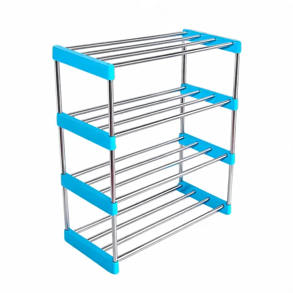 Blue_4-Tier_stainless_steel_Storage_Rack