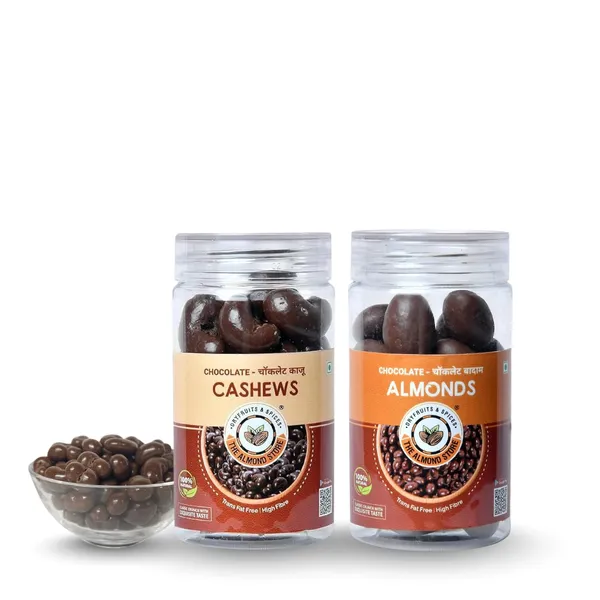 The_Almond_Store_Chocolate_Cashews_125_Gm_And_Chocolate_Almonds_120_Gm_Combo