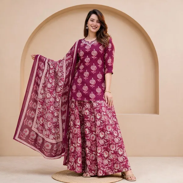 Upgrade_Your_Ethnic_Wardrobe_With_Our_Beautiful_Cotton_Kurti_&_Skirt_Set
