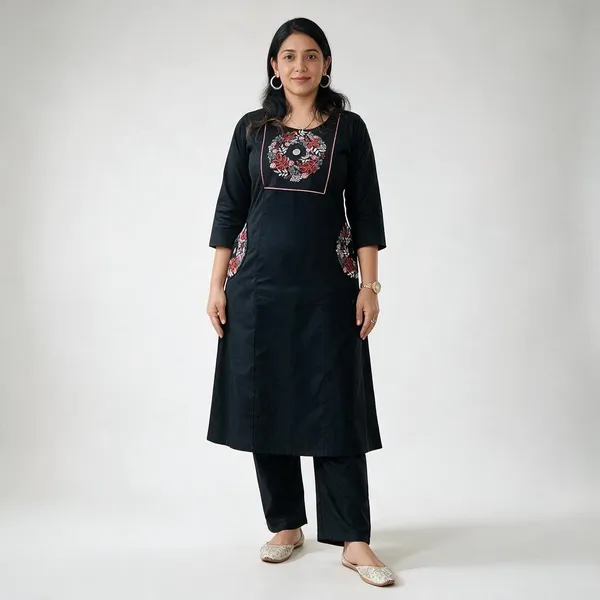 Navy_Blue_Premium_Cotton_Flex_Kurta_Set_For_Women