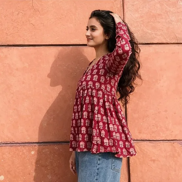 Red_Cotton_Top_For_Women