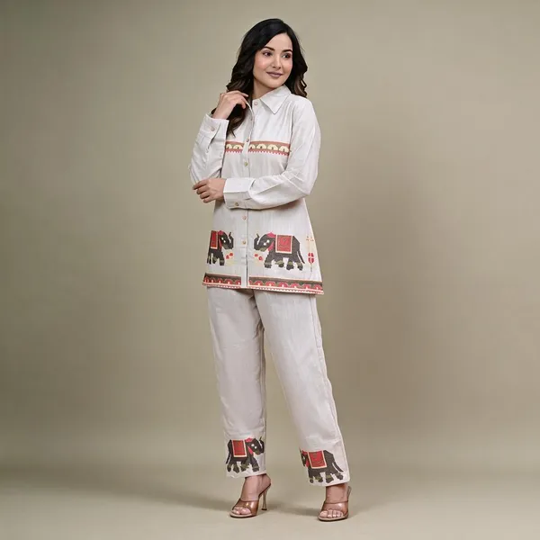 White_Premium_Slub_Cotton_Co-Ord_Set_For_Women