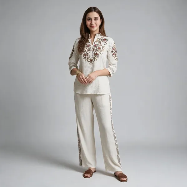 Off_White_Premium_Cotton_Flex_Kurta_Set_For_Women