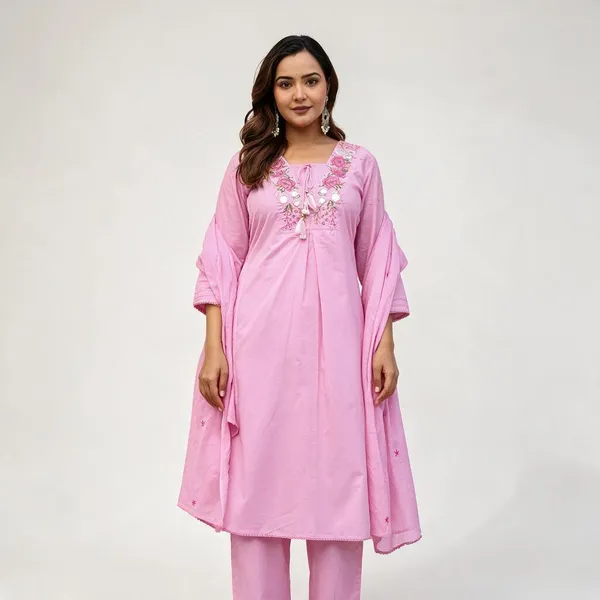 Pink_Pure_Cotton_Kurta_Set_For_Women