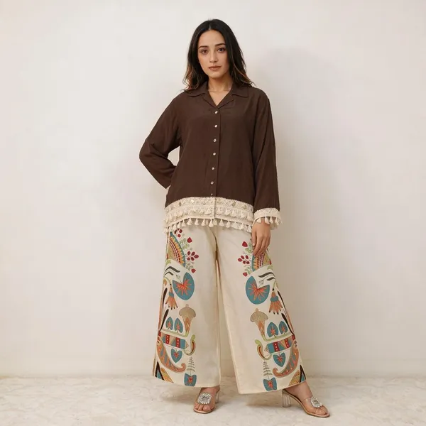 Brown_Cotton_Co-Ord_Set_For_Women
