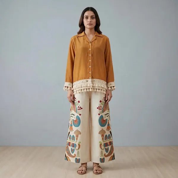 Yellow_And_Beige_Cotton_Co-Ord_Set_For_Women