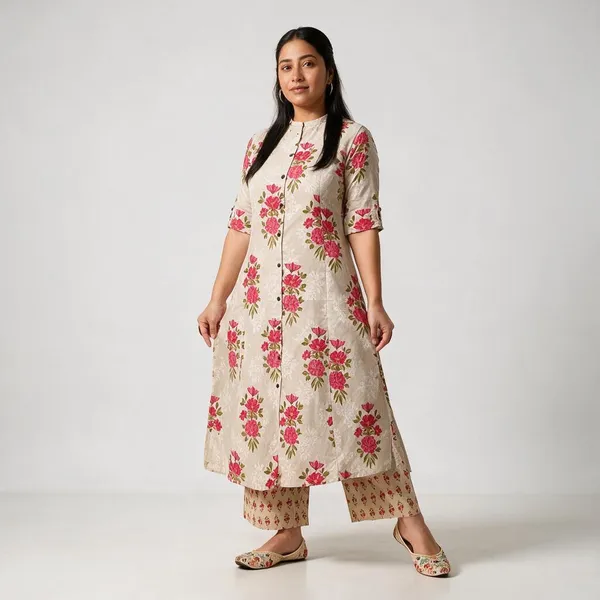 Multicolor_Cotton_Kurta_Set_For_Women