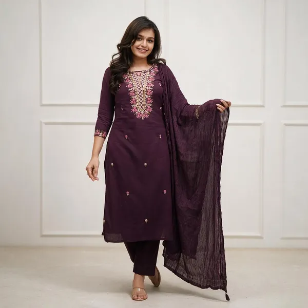 Purple_Pure_Cotton_Kurta_Set_For_Women